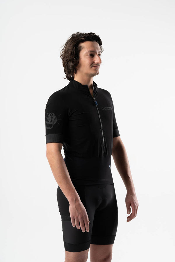 Guava Gravel Spring/Fall jersey - Super Black